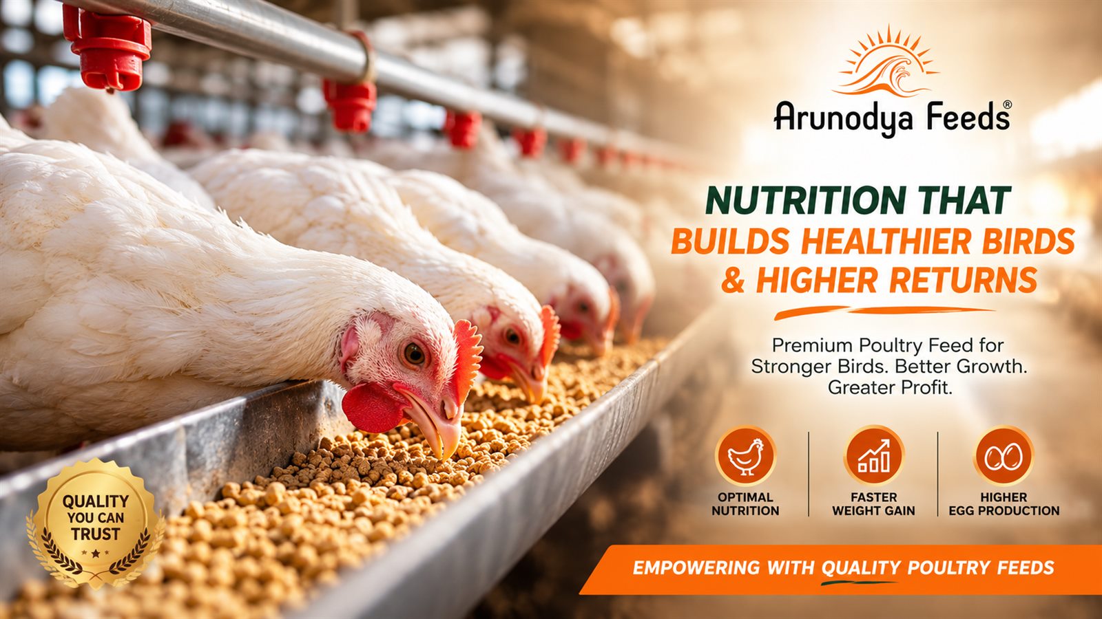 Nutrition that builds healthier birds and higher returns. Premium poultry feed for stronger
      birds, better growth and greater profit.
